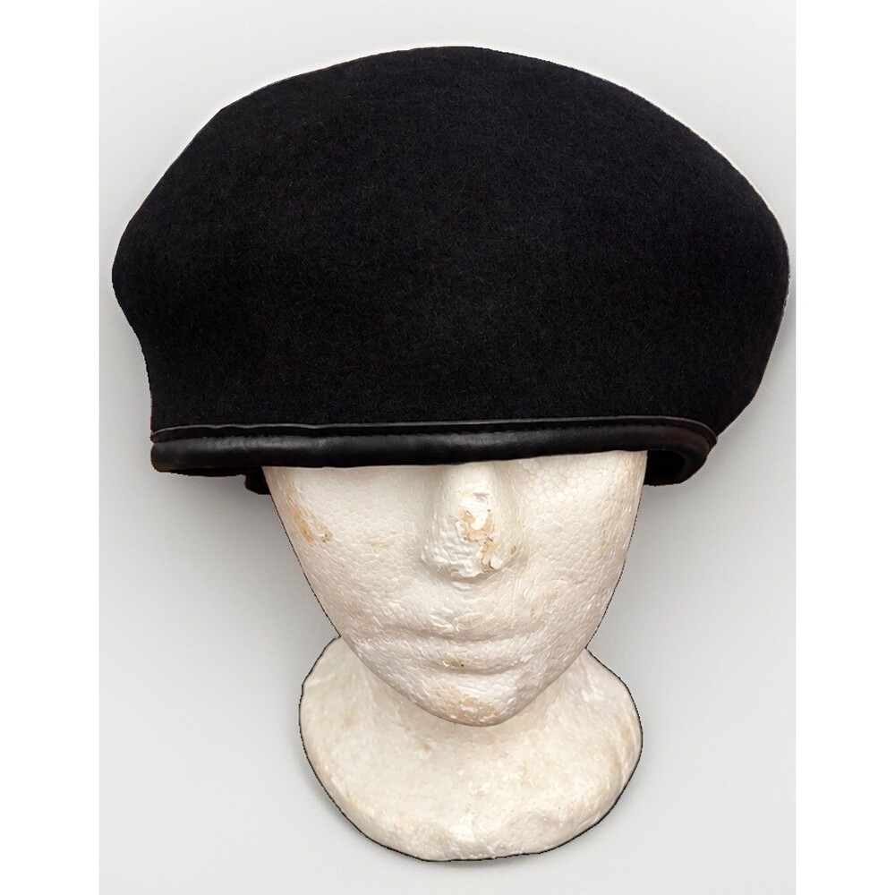 Vintage Bancroft U.S. Military Black Wool Beret MIL-B-43172 Made USA